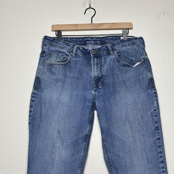 Buffalo David Bitton Jean Men 36 Stretch Straight Dark Wash Distressed Jackson-X - Picture 6 of 15